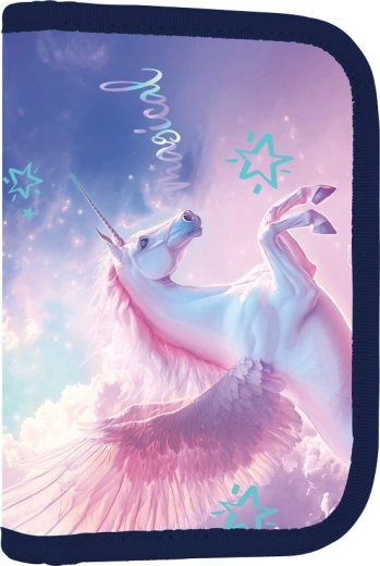 Enkeltlags skolepenalhus med 2 flapper Pegas