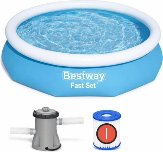 Oppustelig Bestway Fast Set-swimmingpool med filterpumpe 305 × 66 cm