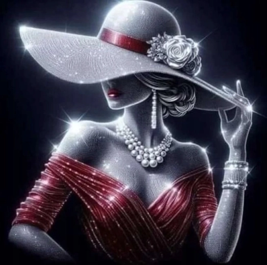 Diamantmaleri Dame i glimmer 30 × 40 cm