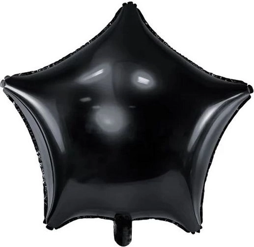 Sort folieballon i stjerneform 48 cm