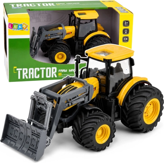 Traktor med skovl med lys og lyde 1:24 gul
