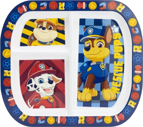 Paw Patrol børnetallerken med rum Boy Rescue Pups 22 cm