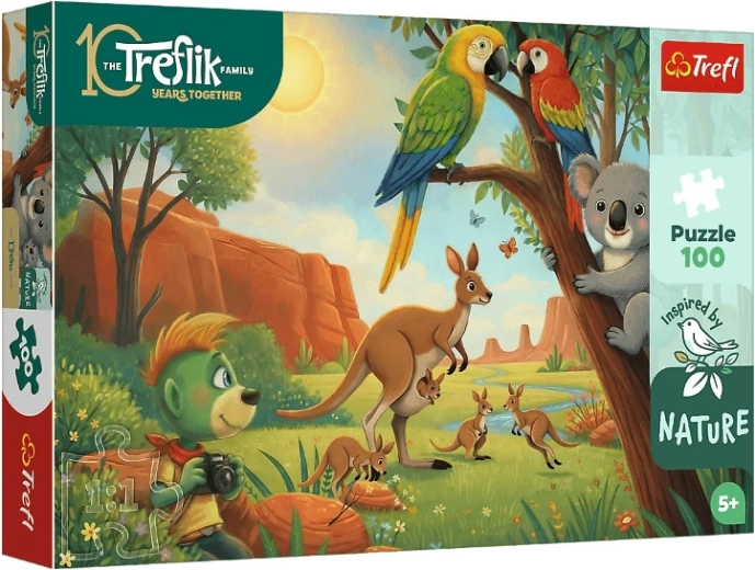 Trefl InspiredByNature puzzle koala og kænguruer 100 brikker