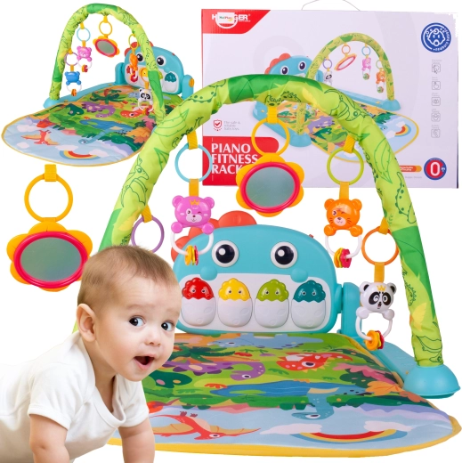 Legetæppe med klaver, lys og lyd til babyer