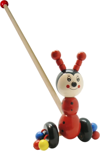 Mariehøne på stang i træ