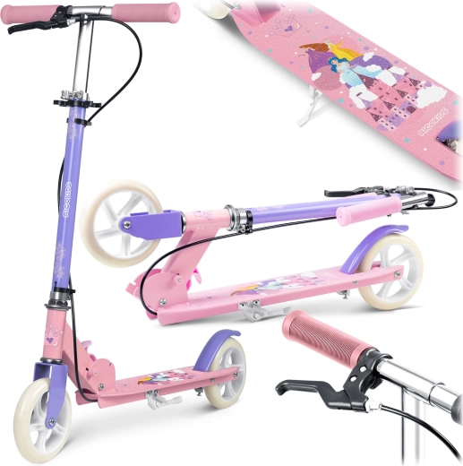 Børnescooter RICOKIDS Kodi Princess med hånd- og fodbremse, sammenklappelig