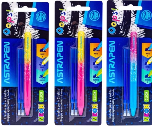 Sletbart pen neon 0,5 mm med 2 patroner