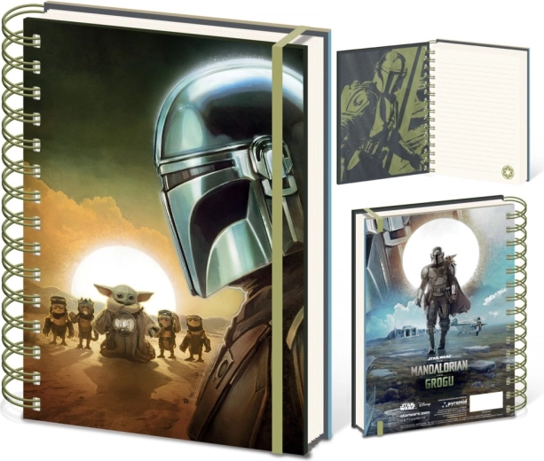 Notesbog A5 med STAR WARS: THE MANDALORIAN – Mandalorian og Grogu Sunset