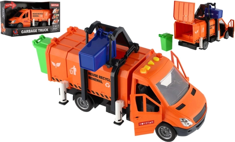Skraldebil med friktionsmotor 30 cm