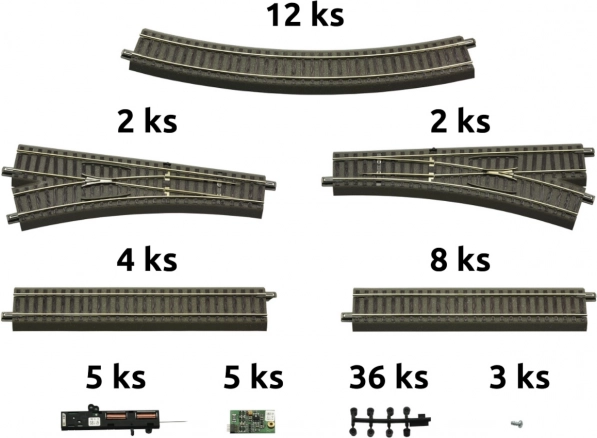 Roco geoLINE sæt med spor med ballast og tilbehør til digitale startsæt