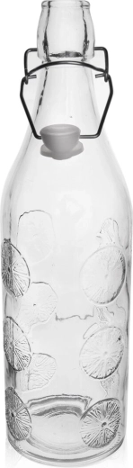Glasflaske med metal-kliklukning 1,1 l orange