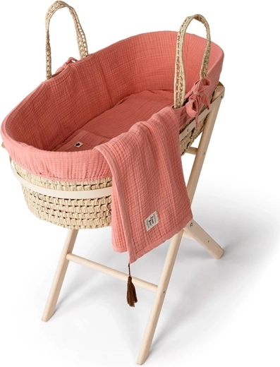 Funnababy komplet Moseskurv med udstyr coral pink