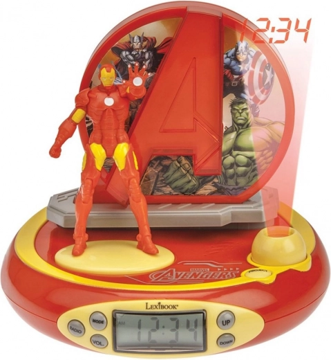 Børnevækkeur Avengers Iron Man med radio og projektor