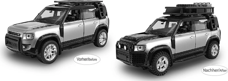 Metalmodel af Land Rover Defender 110 1:43 sølvfarvet