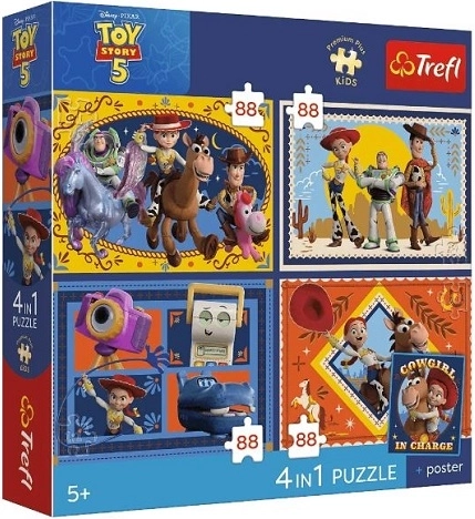 Trefl Premium Plus børnepuslespil 4-i-1 Ur-figur 4×88 brikker
