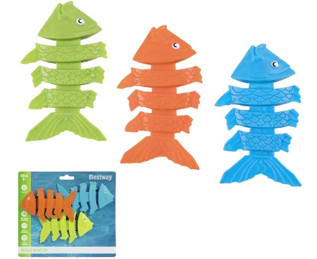 Dykkelegetøj Bestway Squiggle Wiggle-fisk - 3 stk.