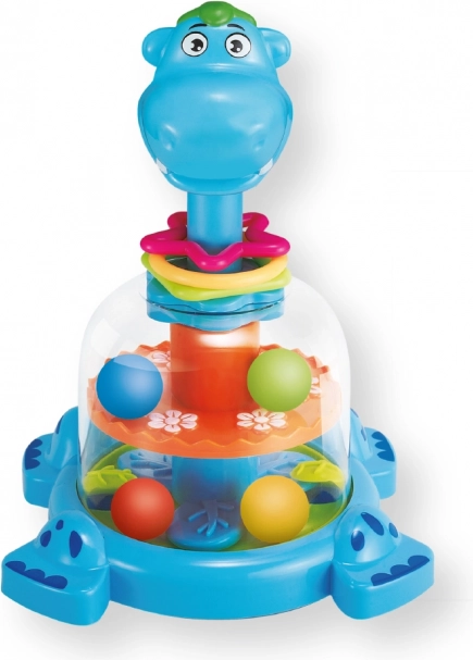 Dinosaur med kugler – farverig mekanisk karrusel til børn