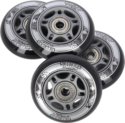Sæt hjul til in-line rulleskøjter 72 × 24 mm med ABEC 9-lejer NILS EXTREME