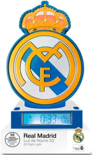 3D-lampe med vækkeur og hymnen Hala Madrid fra Real Madrid