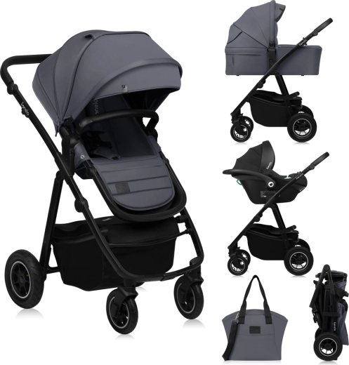 Lionelo Amber Plus 3-i-1 kombivogn Grey Graphite