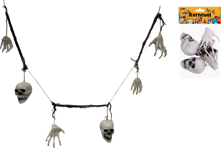 Halloween-girlande af knogler 180 cm - 1 stk.