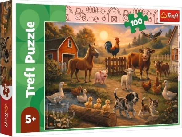 Børnepuslespil 100 brikker – Przyjaciele ze wsi