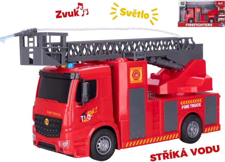 Brandbil 30 cm med vandssprøjt samt lys- og lydeffekter