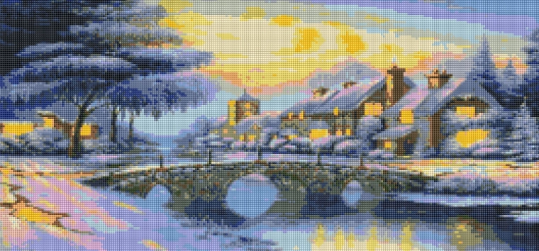 Diamond painting Snedækket bro 80 × 40 cm