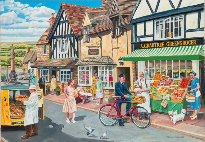 Puzzle GIBSONS Vi lægger sammen – besøg i landsbyen, 40 brikker