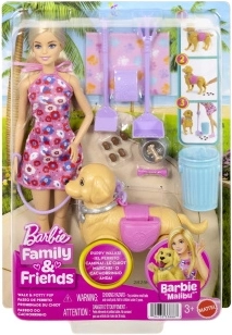 Barbie Malibu på gåtur med hunden