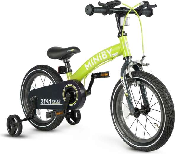 Qplay Miniby 3-i-1 børnecykel 14" grøn