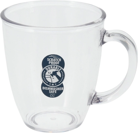 Transparent krus 380 ml i AS (styren-akrylonitril)