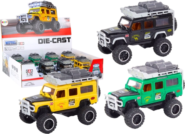 metal terrængående bil 1:32 med lys og lyde, friktionsmotor