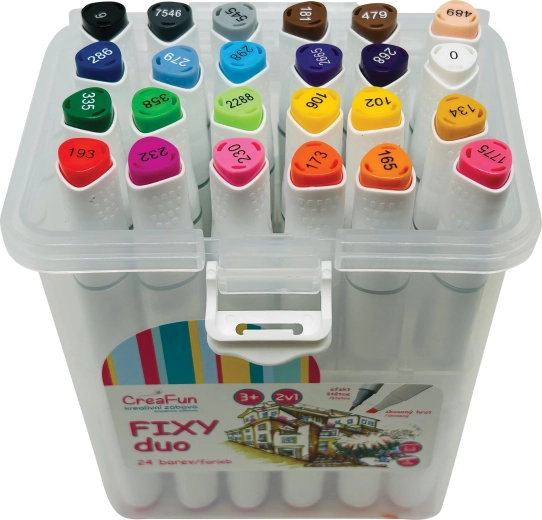 CreaFun tuscher Duo i boks 24 farver