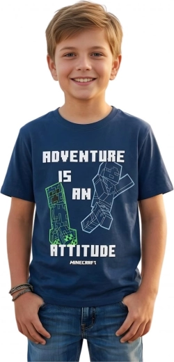 Mørkeblå Minecraft-T-shirt til drenge