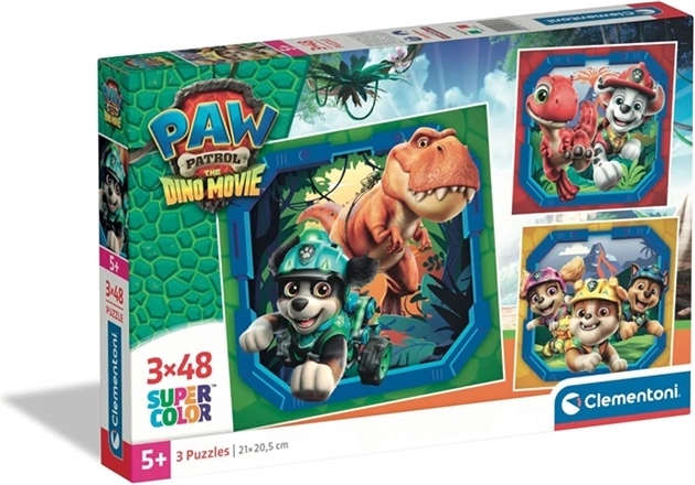 Clementoni puslespil Paw Patrol dino film 3×48 brikker (square)