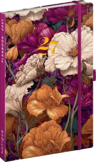 Notique planbook kalender og notesbog vintage blomster 2027, 13 × 21 cm