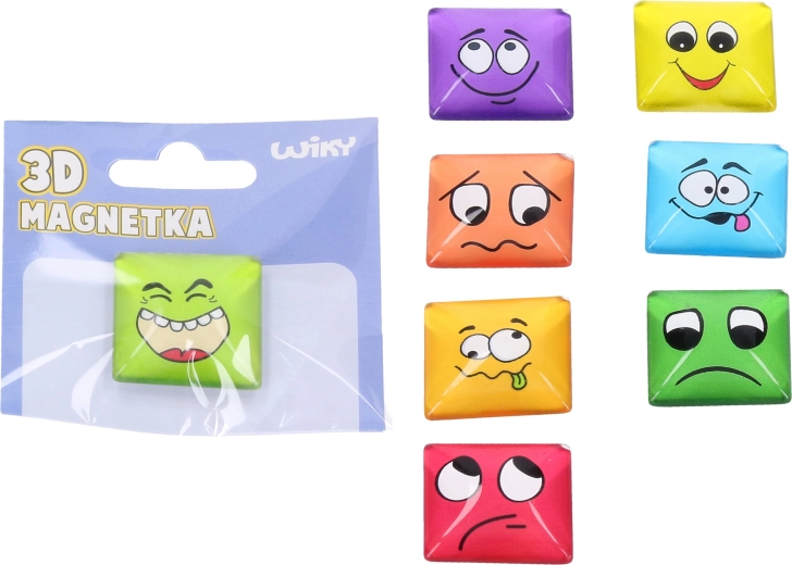 Glasmagnet ansigt 3 cm – mix af farver og smileys