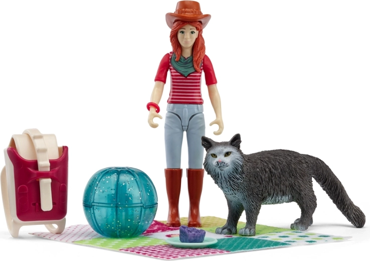 Schleich pocket set picnic-hygge med Hannah og kat
