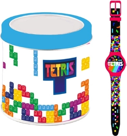 Børneur Tetris i metaldåse