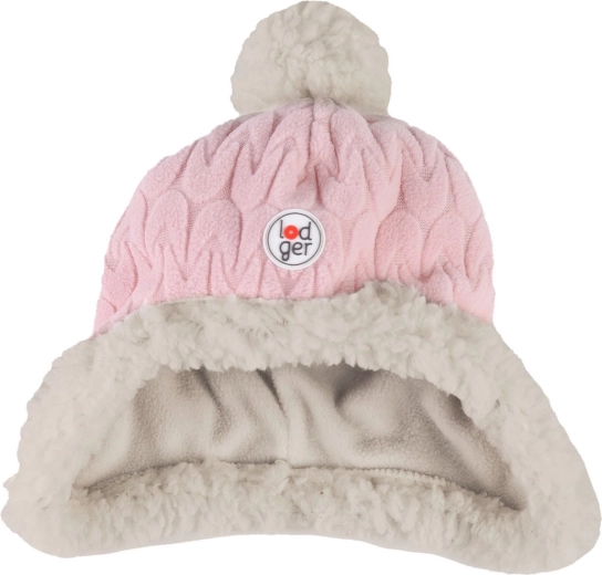 Lodger fleecehue hatter empire fleece sensitive med kvast lyserød (3–6 måneder)