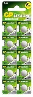 GP alkaline knapcellebatterier LR54/AG10 1,5 V – pakke med 10 stk.