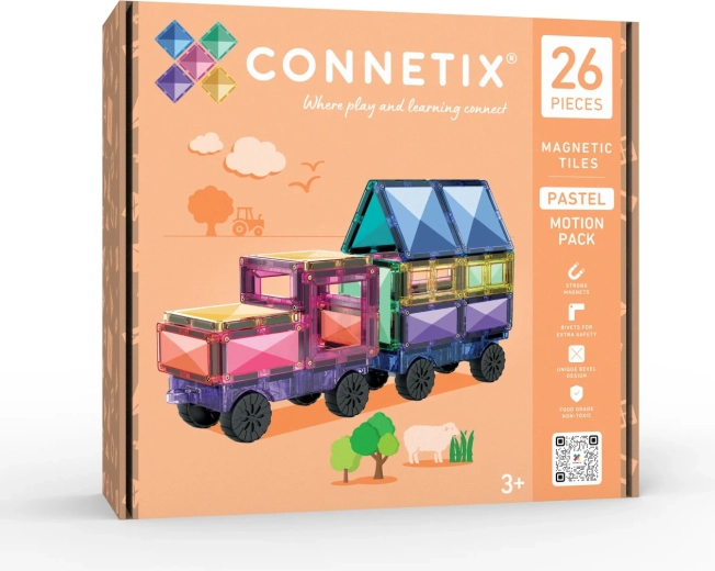Connetix pastelsæt med bevægelige dele, 26 dele