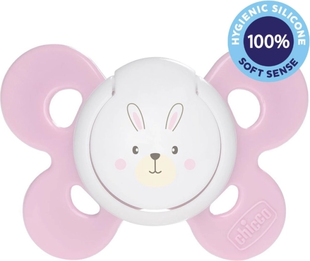 Chicco sut Physio Comfort silikone 2–6 m, pige – kanin