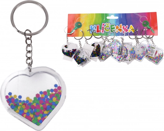 Akrlylnøglering med glimmer – hjerte