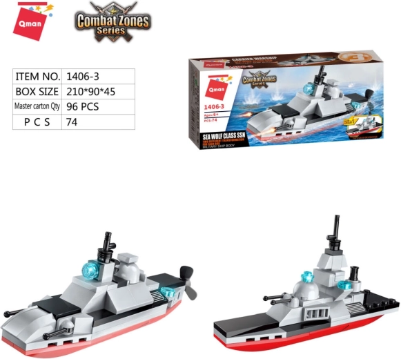 Qman hangarskibsskib Sea Wolf-klasse SSN 2v1