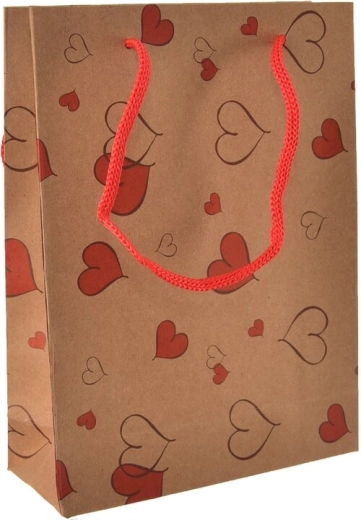 Gavepose med hjertemotiv 15 × 6 × 20 cm