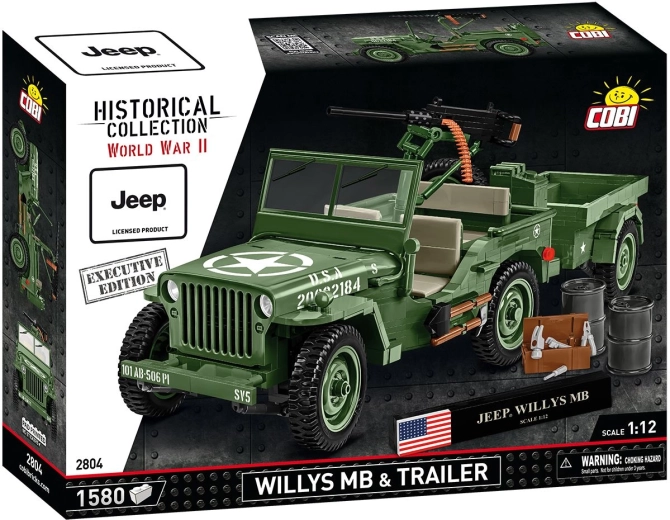 Cobi Jeep Willys MB med trailer 1:12 Executive Edition