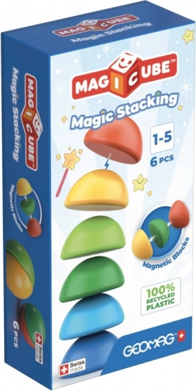 Geomag Magicube Stacking – magnetiske halvkugler, 6 dele