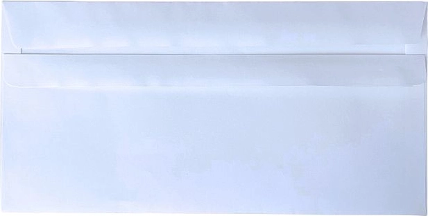 DL-kuvert selvklæbende uden rude, hvide papirkonvolutter 110 × 220 mm (50 stk.)